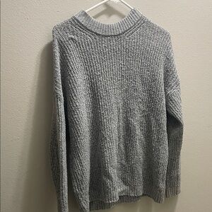 American Eagle Outfitters Textured Gray Crewneck Sweater